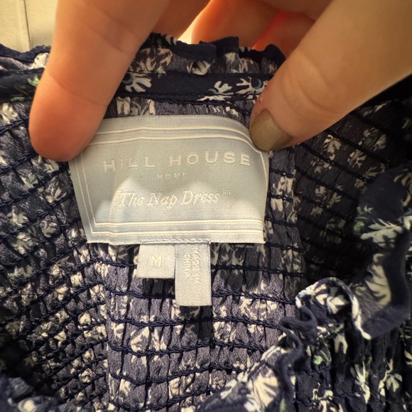 Hill House Louisa Crepe Navy Posy Nap Dress - Picture 2 of 4